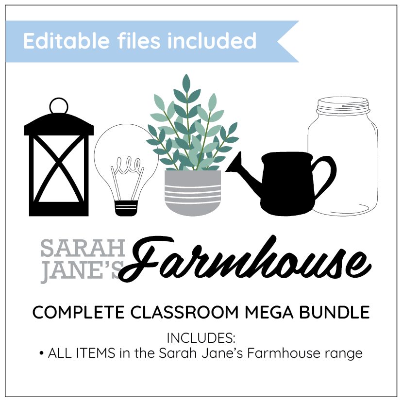 Sarah Jane's Farmhouse Complete Classroom Decor Bundle