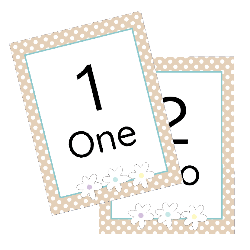Spring Flowers Classroom Number Set