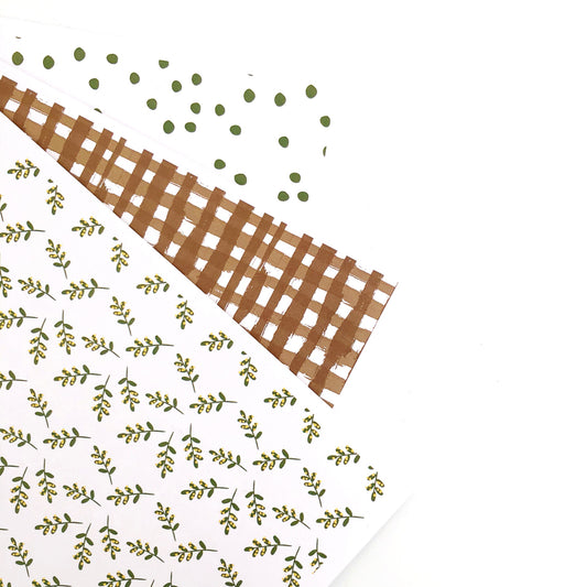 Patterned Papers with an Australian nature theme on a white background