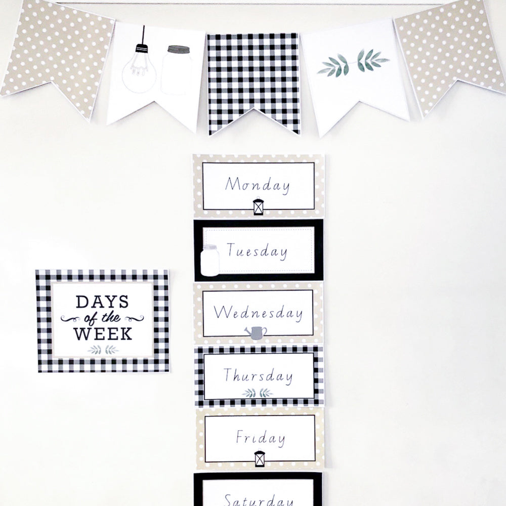 Sarah-Jane's Farmhouse All Inclusive Classroom Decor Bundle - The Printable Place