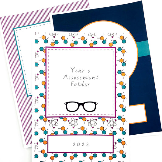 Editable book covers for teachers in a science theme displayed on white background