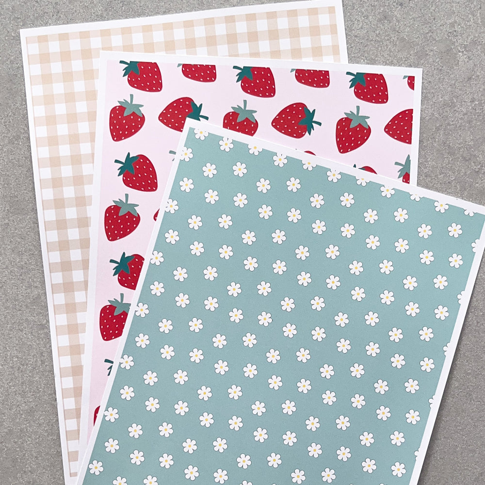 Ptrintable Patterned Paper Printable Patterned Papers – Strawberry Themed Classroom Decor – Happy ...