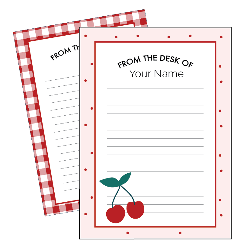 Cherry theme customisable note paper - Happy Classroom