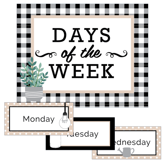 Sarah Jane's Farmhouse Days of The Week Classroom Chart