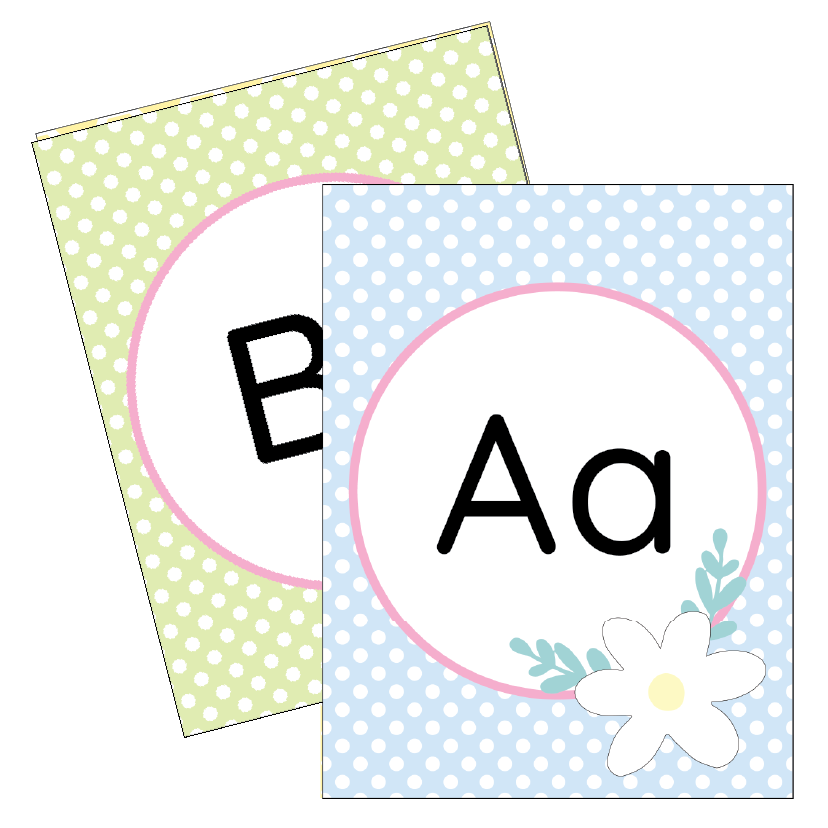 Spring Flowers Printable Alphabet Cards Set - Happy Classroom