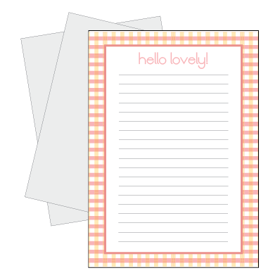 Lovely gingham printable note paper stationery – Happy Classroom